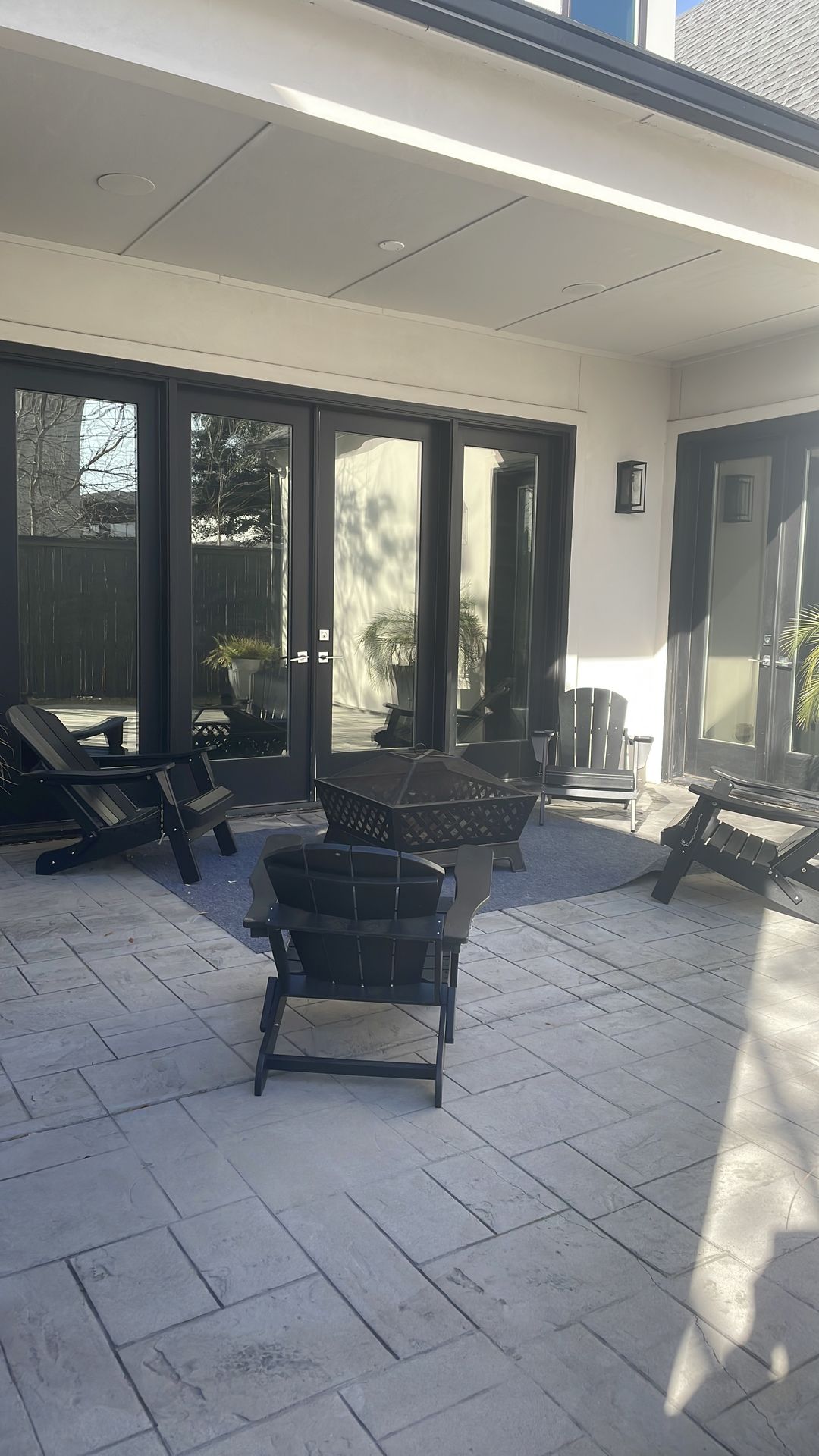 Patio furniture! 4 Adirondack chairs and Firepit