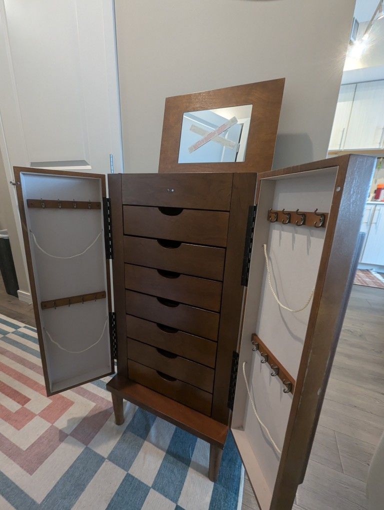 Lightly Used Freestanding Jewelry Armoire