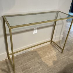 Gold and Glass Console Table