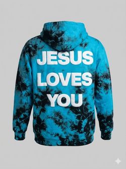 Jesus Loves You Tie-Dye Graphic Hoodie