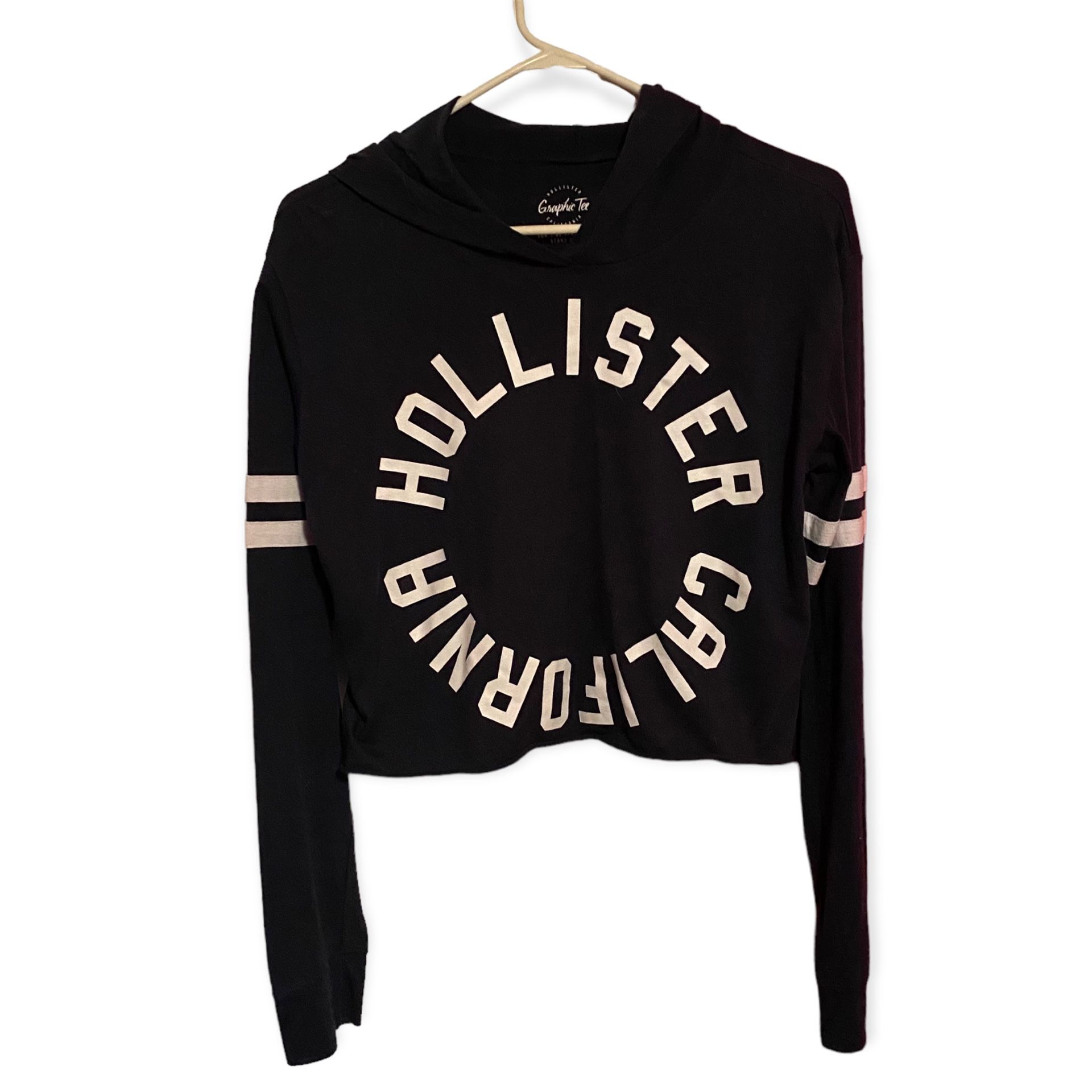 Small navy blue cropped hollister ca hoodie