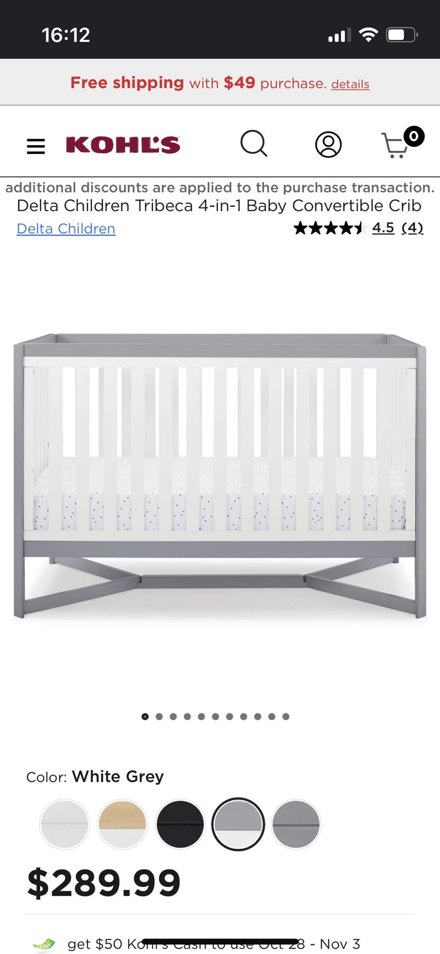 Crib With Crib Mattress And Accessories