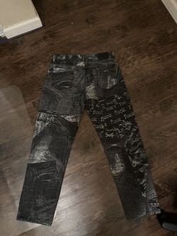 supreme archive denim Jacquard Regular Jeans Size 32 Black for 
