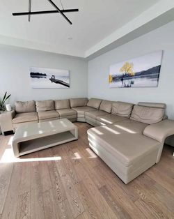 U Shaped Leather Sectional Couch