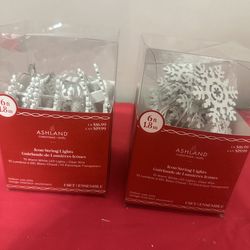 Snowflake White String Lights - 2 Count