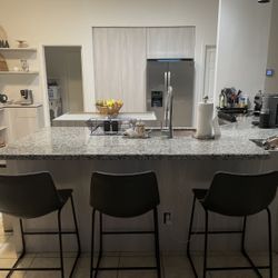 3 Countertop Chairs Dark Brown 