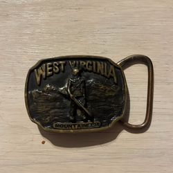 West Virginia Brass Belt Buckle Small Registered