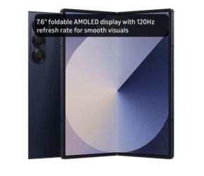 Samsung Galaxy Z Fold 6 AI Cell Phone, 256GB Unlocked Navy (Renewed)