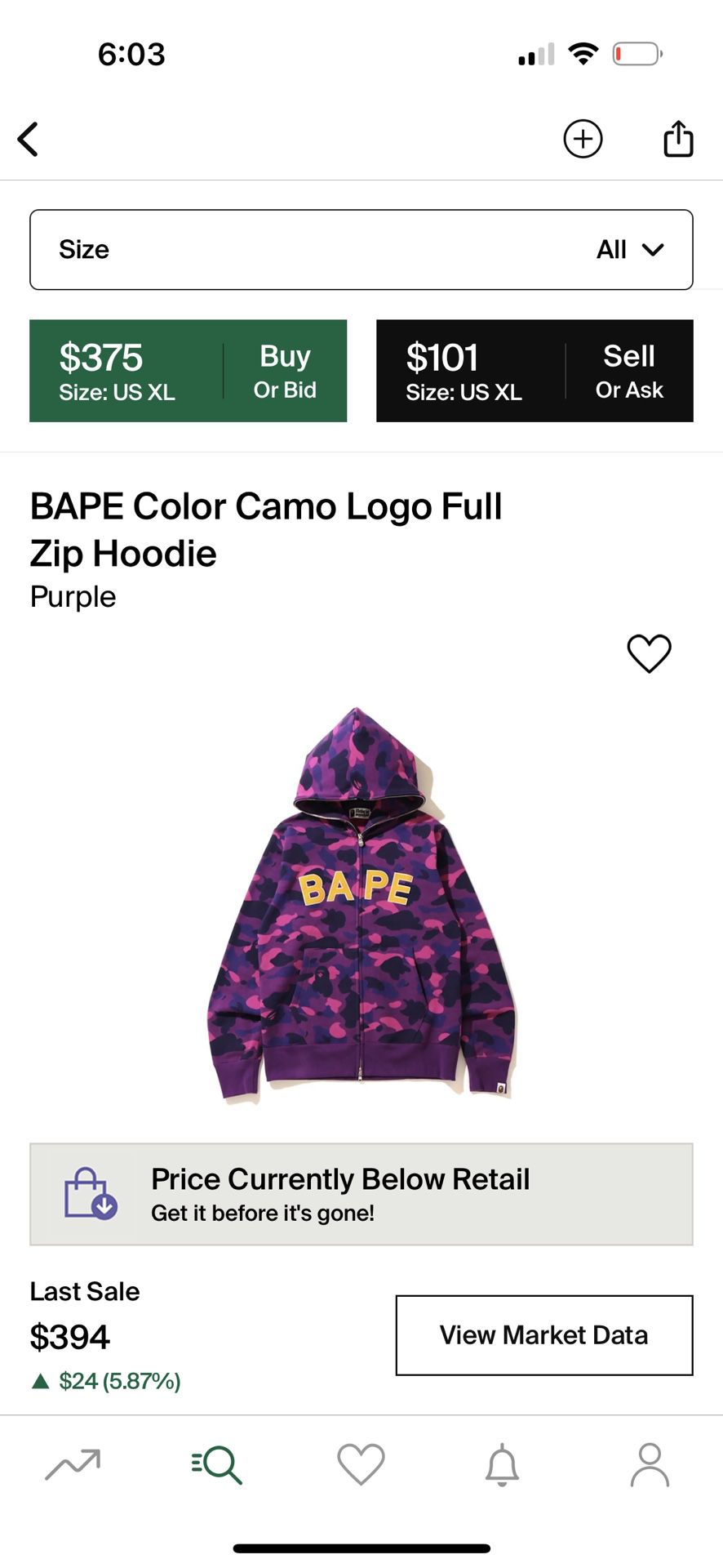 BAPE Camo Logo Zip Hoodie