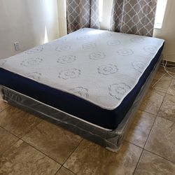 NEW QUEEN SIZE SET MATTRESS AND BOX SPRING-2PCS