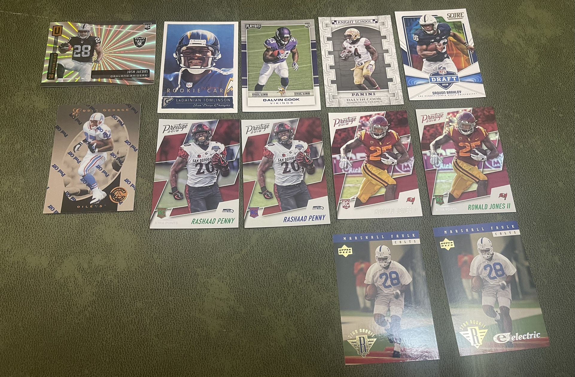 Lot of 12 NFL Rookie Running Back Hall Of Fame/ Star Lot