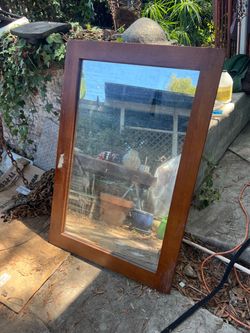 Large Wood Framed Wall Mirror