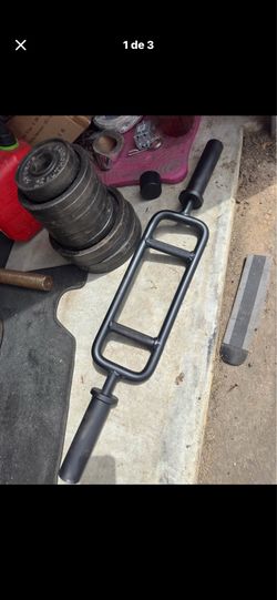 Weights plates 85lbs & tricep bar