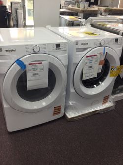 Whirlpool 7.4 cu. Ft. 1 year warranty smart front load dryer &Washer white