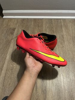 Nike Mercurial Vortex II FG Low Soccer Cleats Hyper Punch 651647 690 Mens Sz 13