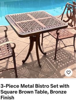 Iron Bistro Set For Patio