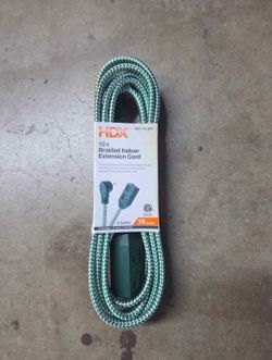 HDX 10 ft Braided Indoor Extension Cord - 3 outlet