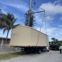 Sheds Relocated ,,, Movemos Casita De Patio Container Rv Crane 