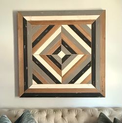 Pottery Barn planked wood art