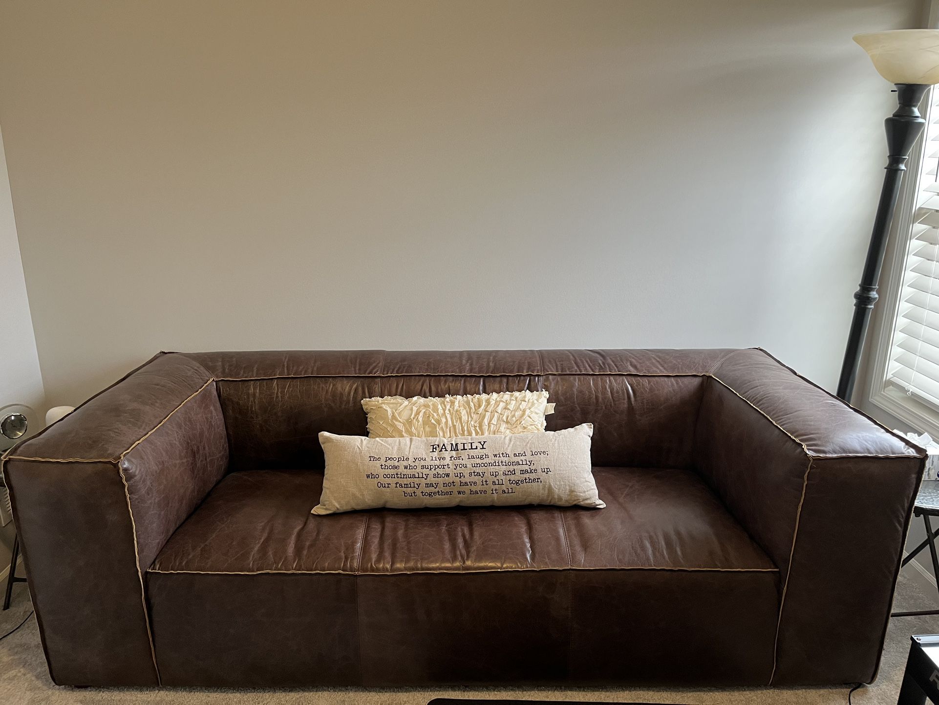 Modern Bohemian Style Leather Sofa