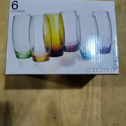 6 SHOT GLASSES, A GLASS CAT, AND A GLASS SAILBOAT ALL FOR $25