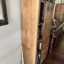 Beautiful Solid Wood Bookshelves X3. Heavy Duty Construction.metal Fixtures For Sliding Doors.