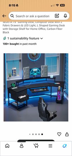GAMING DESK - BLACK  79in