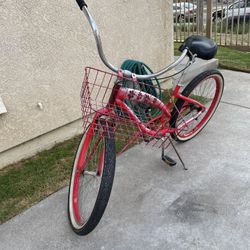 Nirve Island Flower Beach Cruiser Bicycle With Basket for Sale in