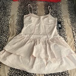 NWT Madden NYC M(8-10) Drop Waist Ruffle Dress Cloud Pink $21 