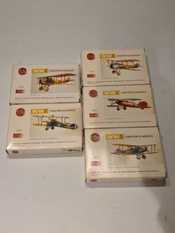 5 Airfix WWI fighter classics plastic model kits
