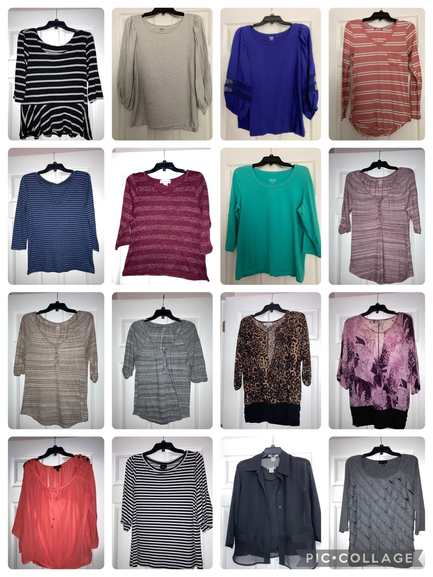 Ladies 3/4 Length Sleeve Medium Tops