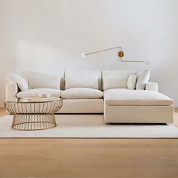 West Elm Harmony Modular 3-Piece Chaise Sectional – Alabaster – $5K Retail