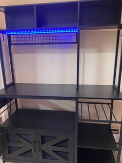 Heavy duty utility storage with led lights and charging port