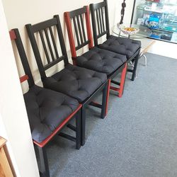 4 Black And Red Chairs