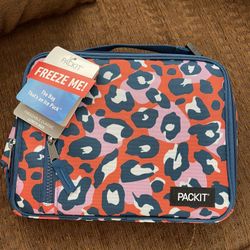 PackIt Freezable Classic Lunch Box, Wild Leopard Orange