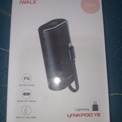 iWALK Portable Watch Charger 9000mAh Power BankBuilt in Cable White - for Apple