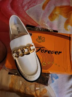Forever white loafers 8w