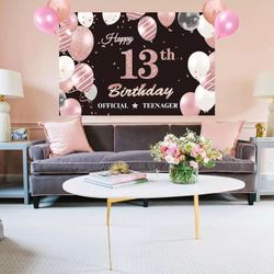 Official Teenager 13th Birthday Banner Backdrop, Happy 13th Birthday Photography