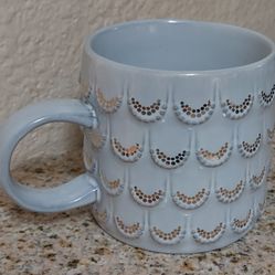 Starbucks 2016 Mug ~ Coffee/ Tea Cup ~ Mermaid Embossed Gold Scales 10 fl oz