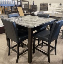 Maysville Black Counter Height Dining Table and Bar Stools (Set of 5)
