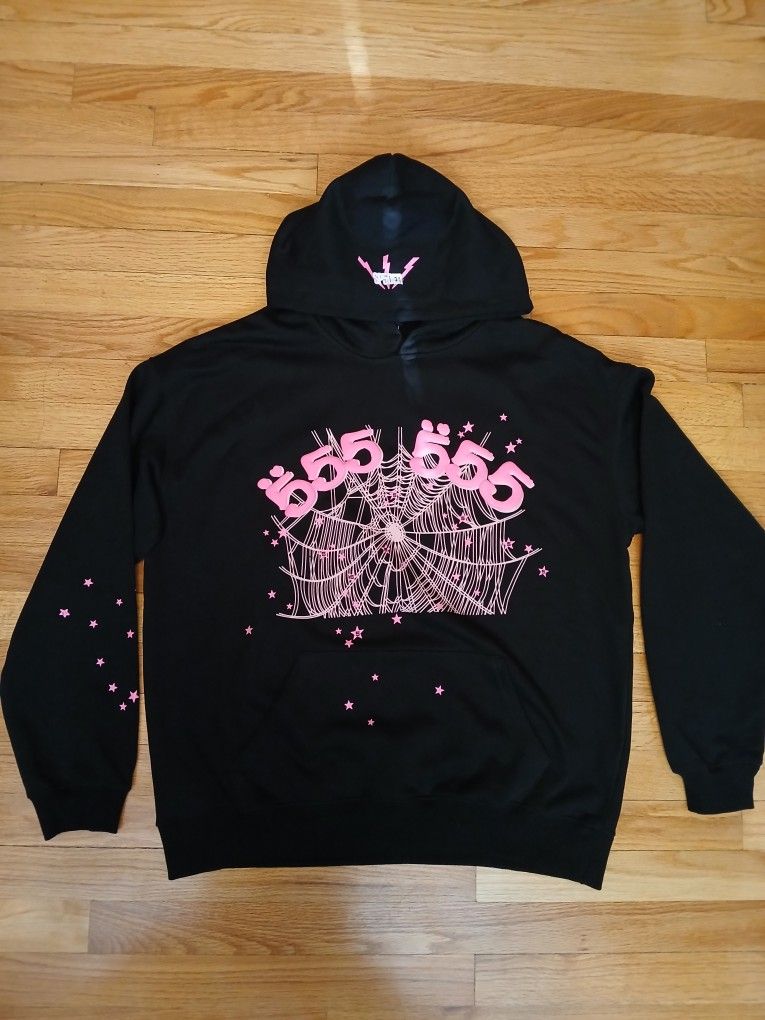 Black And Pink Sp5der Hoodie