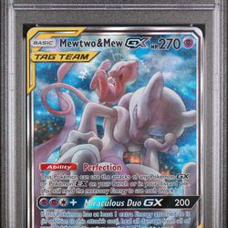 2019 POKEMON SM BLACK STAR PROMO #SM191 FULL ART/MEWTWO & MEW GX PSA 10