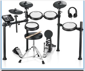 Brand new Donner DED-200 Electric Drum Sets with Quiet Mesh Drum Pads, 2 Cymbals w/Choke, 31 Kits and 450+ Sounds, Throne, Headphones, Sticks, USB MID