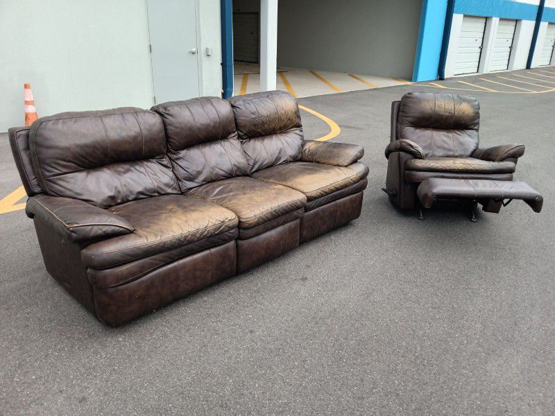 Leather Sofa and recliner 