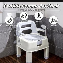 Brand new Bedside Commodes Chair Portable Toilet Chair 2 in 1 Shower Chair Potty Chair up to 350 lbs Heavy Duty Anti-Slip Senior Commode Toilet Detach