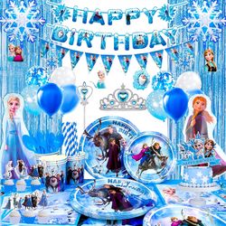 136pcs Frozen Party Decorations For Girls 