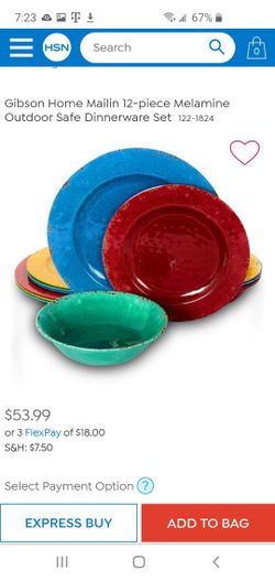 Melamine dinnerware set