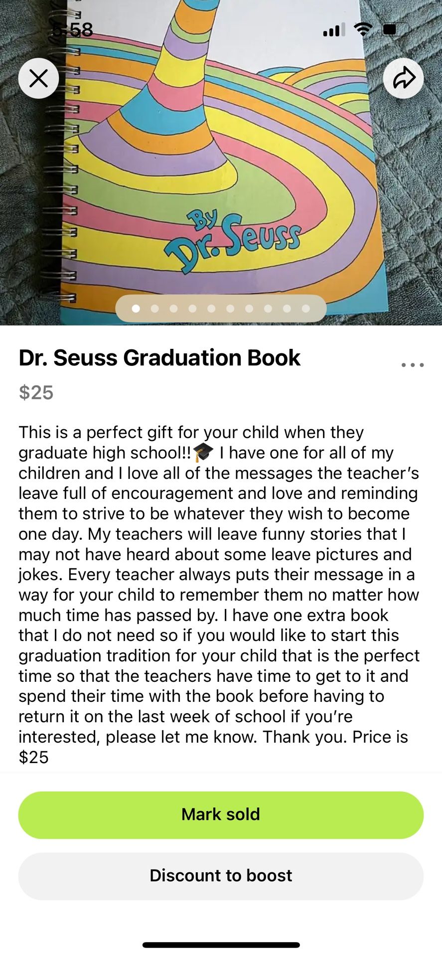Dr. Seuss Graduation Memories Book