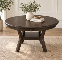 46 inch dark walnut round table