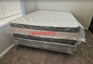 Queen size 15 inches double sided mattress with boxspring 2pc special